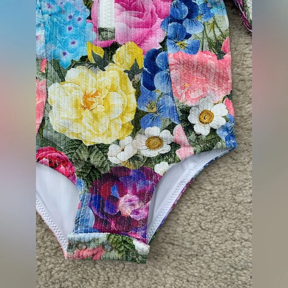 Show Me Your MuMu Mini Size 6-12 Months Floral Watercolor One Piece Swimsuit